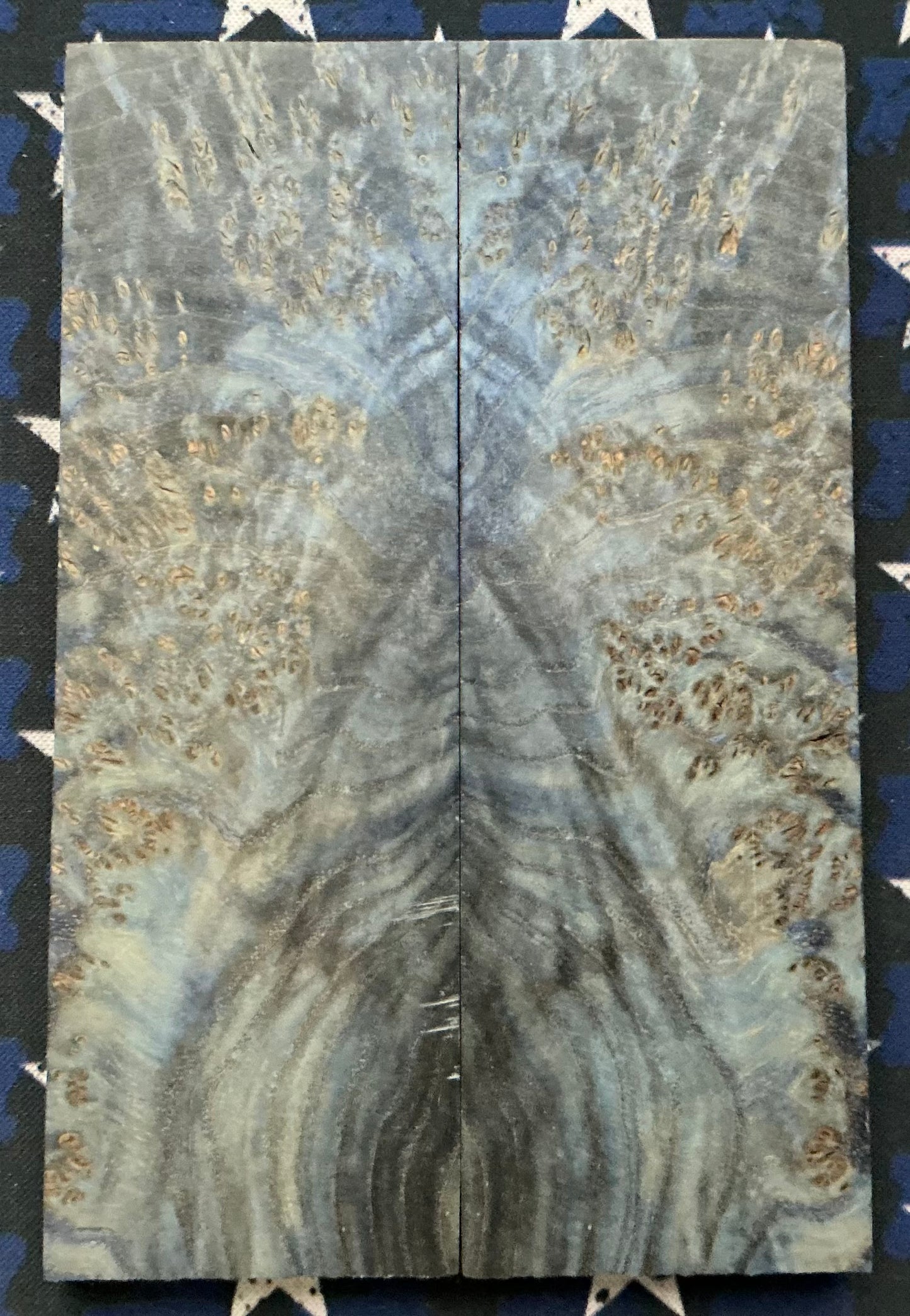 Black Ash Burl (BAB) Dyed Blue and Stabilized by K&G