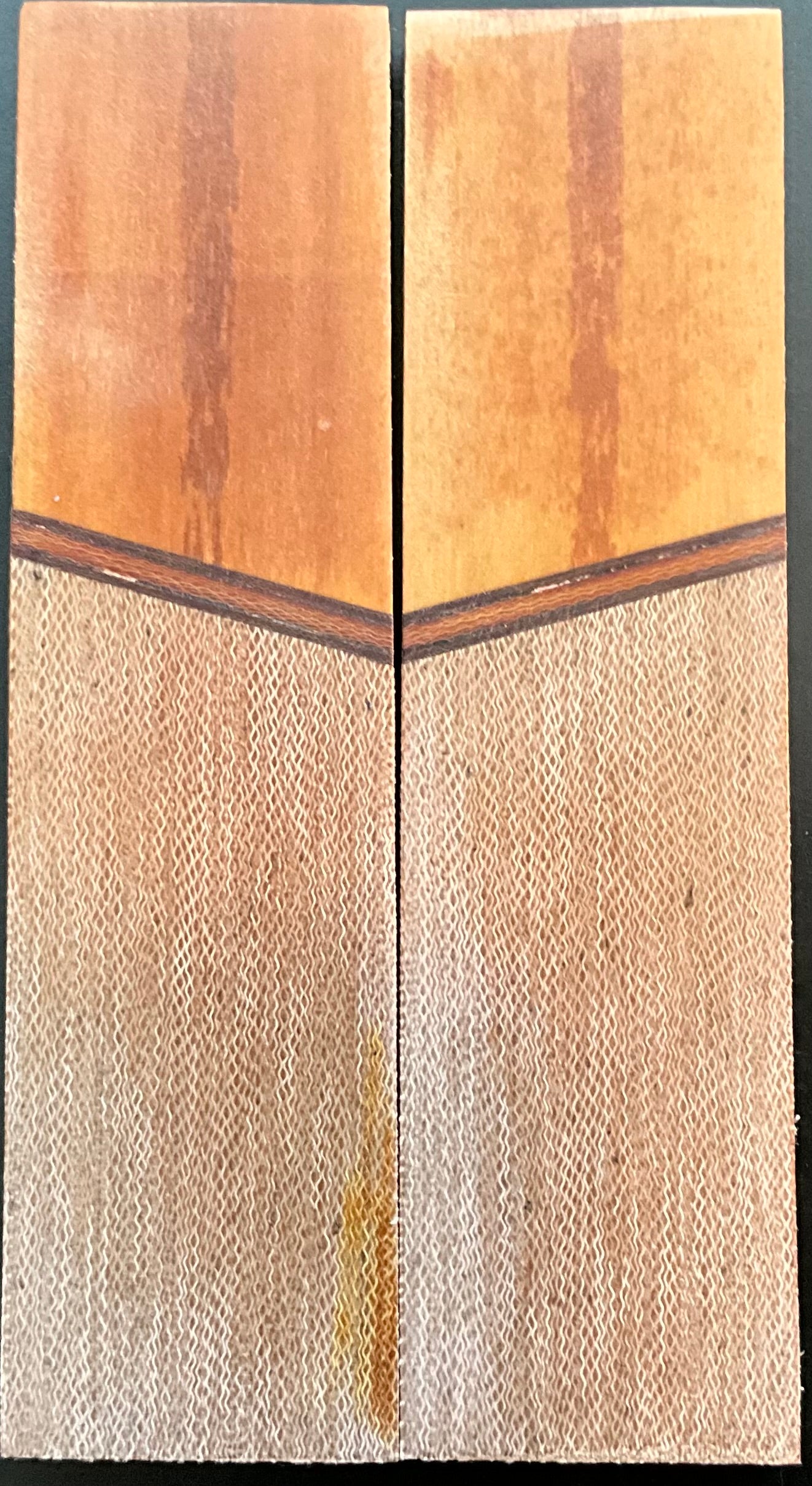 Micarta - Cheddar with Linen and Micarta Spacers - Brown G10 liner