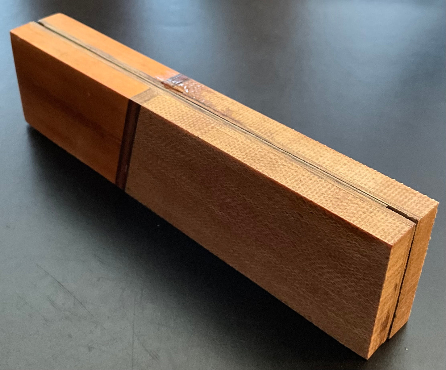 Micarta - Cheddar with Linen and Micarta Spacers - Brown G10 liner