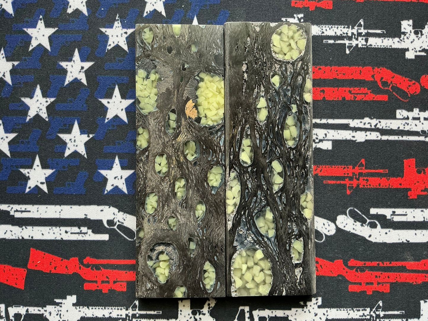 Black Cholla Cactus with Glow Rock Inlay