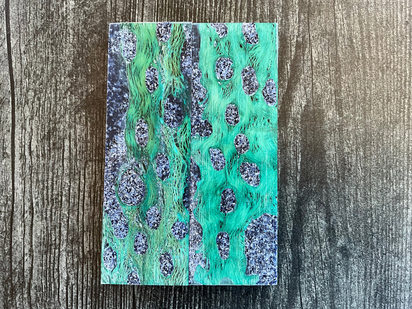 Cholla Cactus (Teal) with Blue Brian Coral Inlay - K&G Stabilized