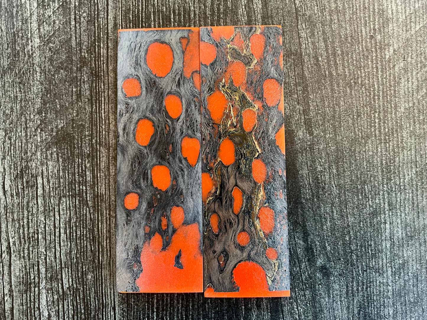Cholla Cactus (Black) with Orange Resin Inlay - K&G Stabilized