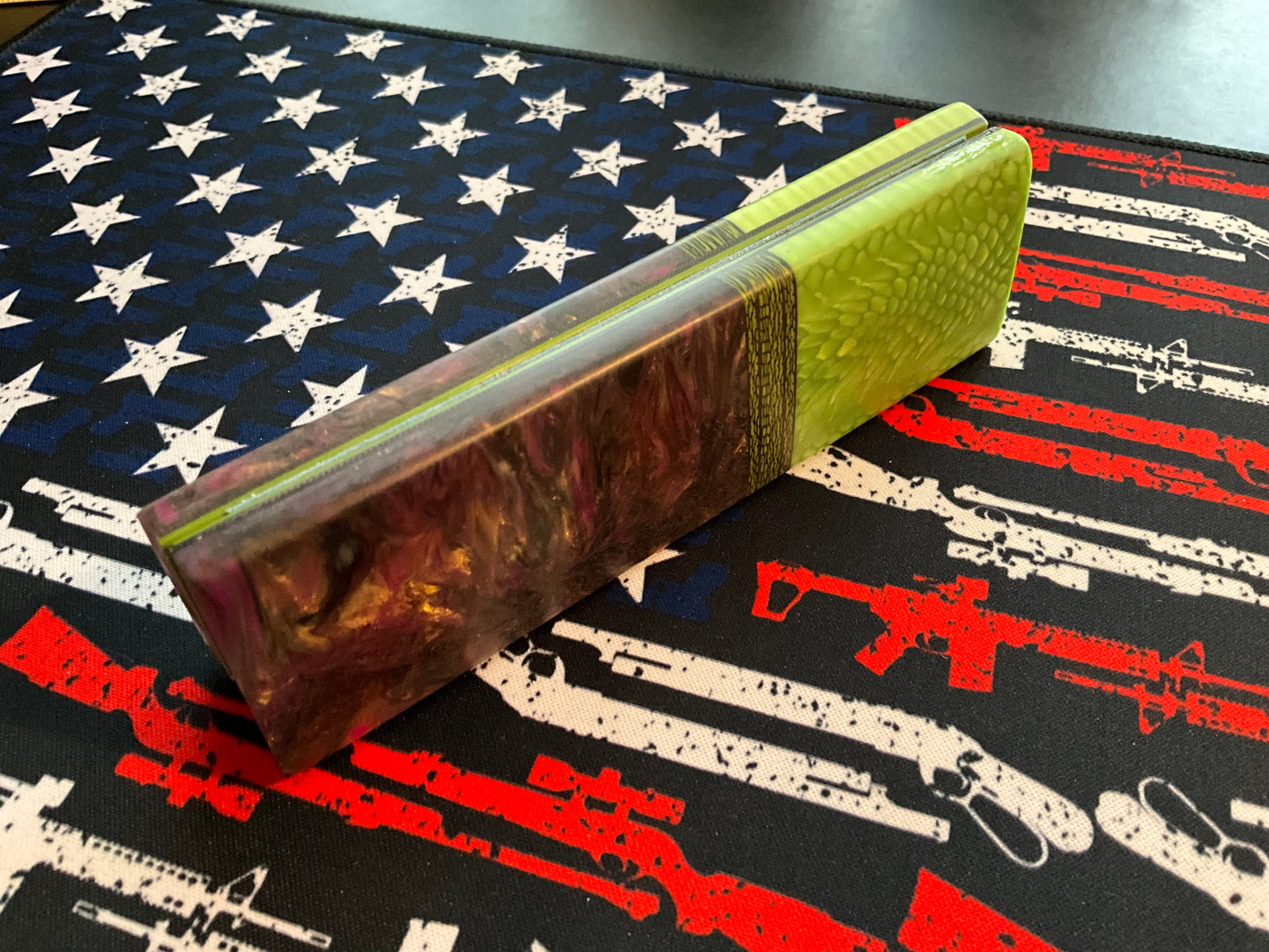 Danks Blanks with Juma Bolster, Carbon Fiber Spacers, and Green G10 liners