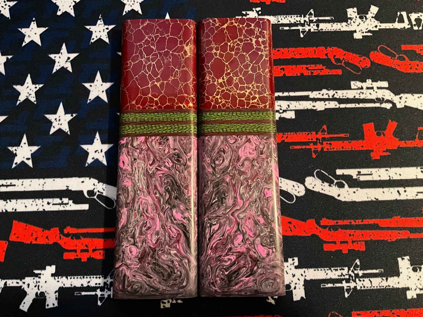 Danks Blanks Resin with Red Trustone Bolster, Carbon Fiber Accents and Red G10 Liners