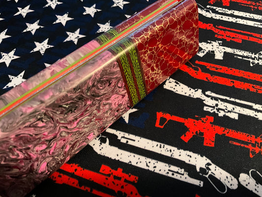 Danks Blanks Resin with Red Trustone Bolster, Carbon Fiber Accents and Red G10 Liners