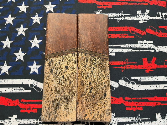 Prickly Pear Cactus with Sheoak Bolsters, Micarta Spacers, and Black G10 Liners