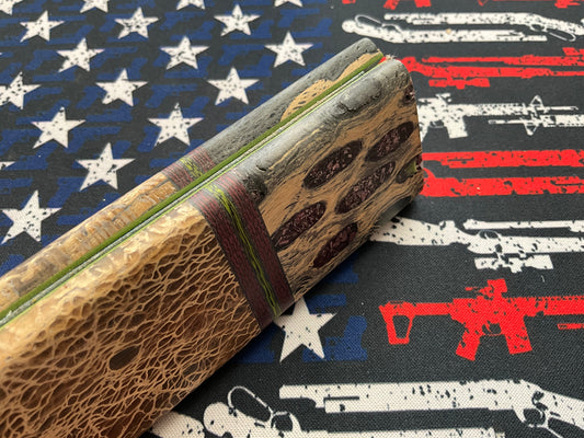 Prickly Pear Cactus with Cholla Cactus Bolsters, Carbon Fiber Accents, and Green G10 Liners