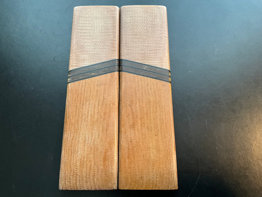 Vintage Linen Micarta with Canvass Micarta Bolsters, WWII German Micarta Spacers, and Black G10 Liners