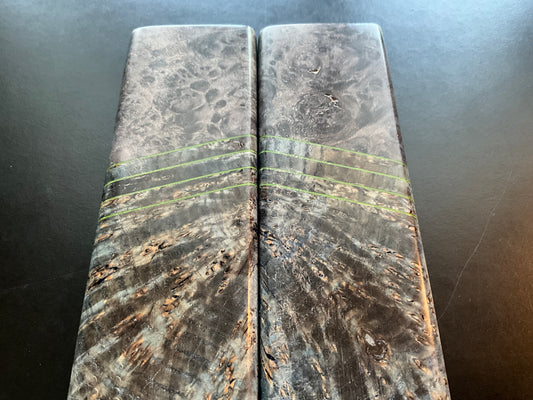 Black Ash Burl with Redwood Bolsters, and G10 Accents