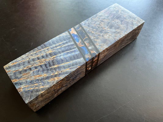 Black Ash Burl with G10 and Resin Spacers - Block - Hidden Tang