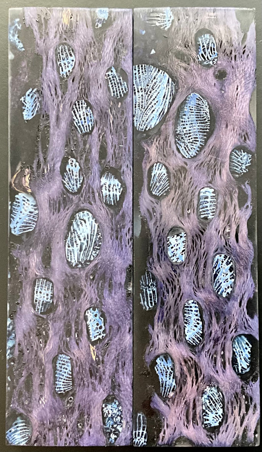 Cholla Cactus (Purple) with Blue Brain Coral Inlay - K&G Stabilized