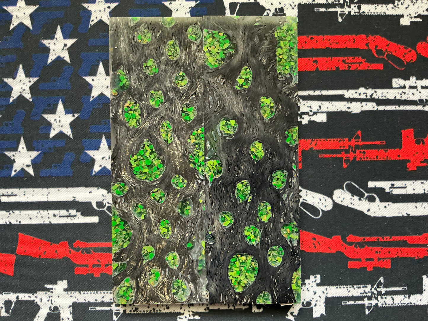 Black Cholla Cactus with Green Stone