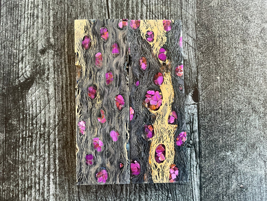 Cholla Cactus (Black) with Purple Turquoise Inlay - K&G Stabilized