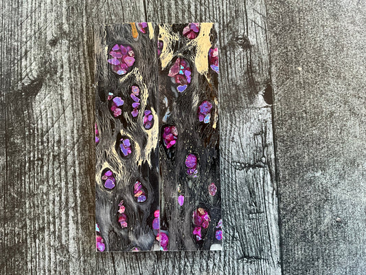 Cholla Cactus (Black) with Purple Turquoise Inlay - K&G Stabilized - Thin set