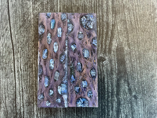 Cholla Cactus (Purple) with Blue Brian Coral Inlay - K&G Stabilized