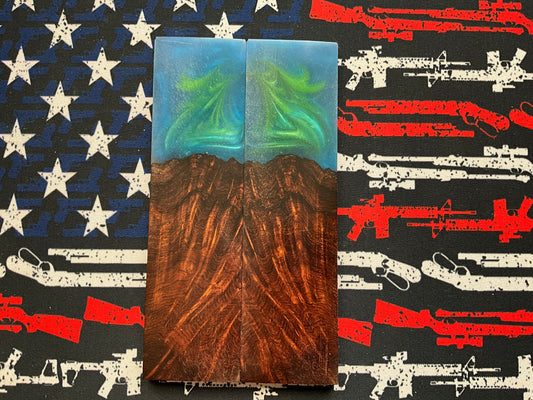 Honduran Rosewood Burl (HRB) with Blue Green Resin