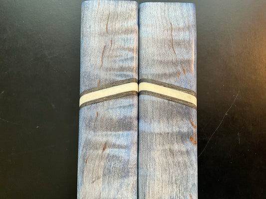 Curly Maple with Moose and Carbon Fiber Spacers and White G10 Liner - Compound Angle
