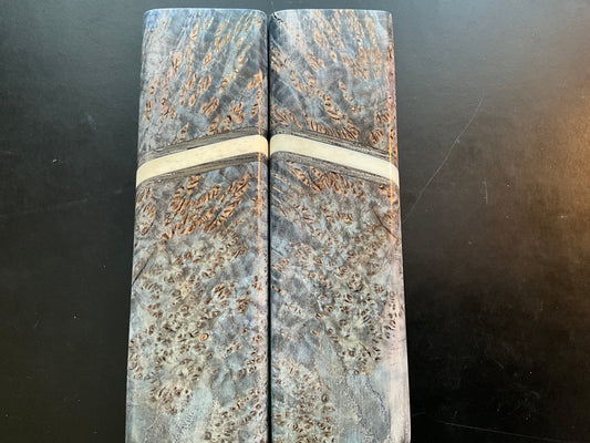 Black Ash Burl with Moose and Black Limba Spacers and White G10 Liner - Compound Angle (Copy)