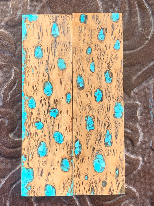 K&G Stabilized Cholla with Turquoise