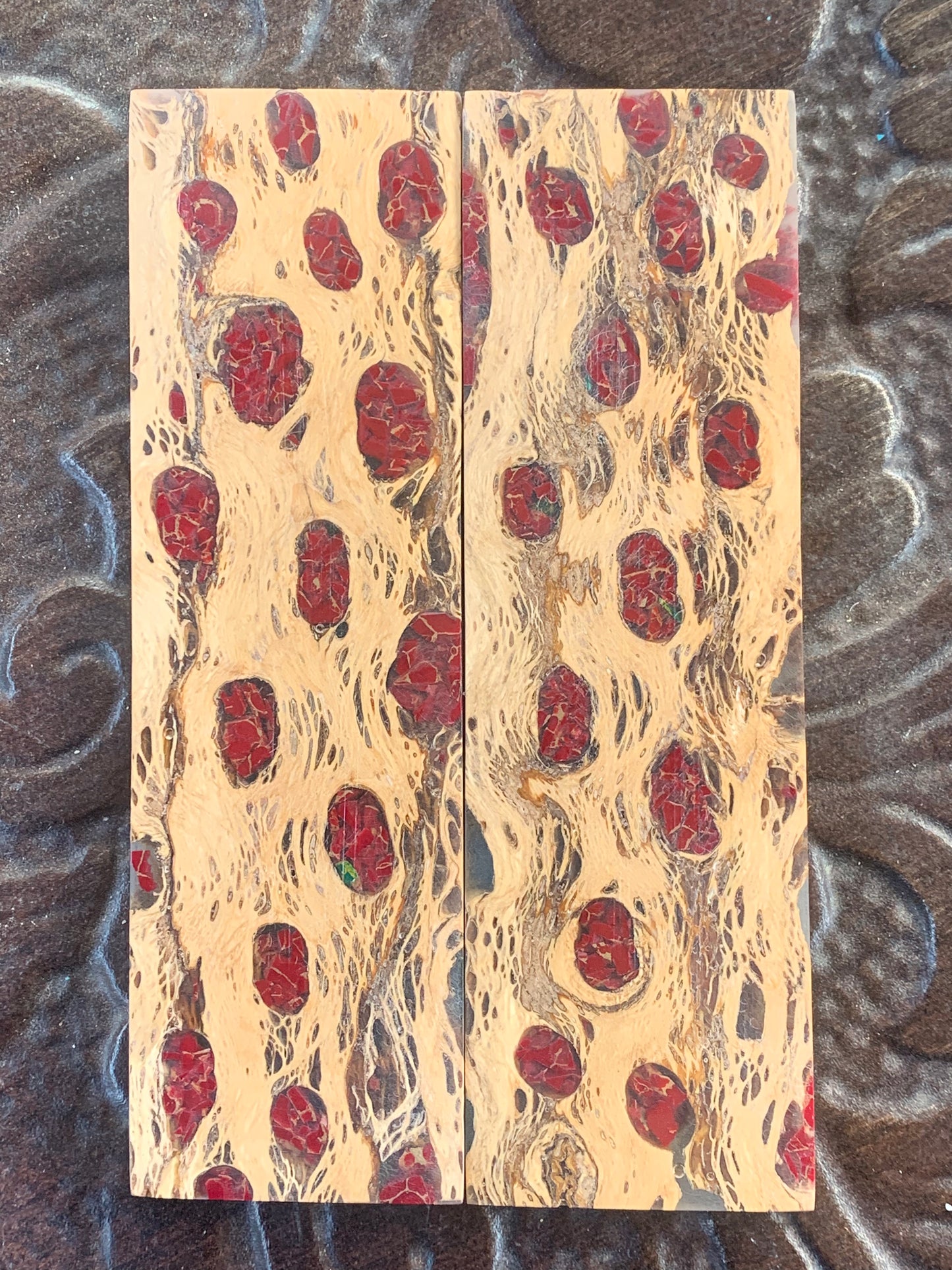 K&G Stabilized Cholla with Red Trustone Inlay