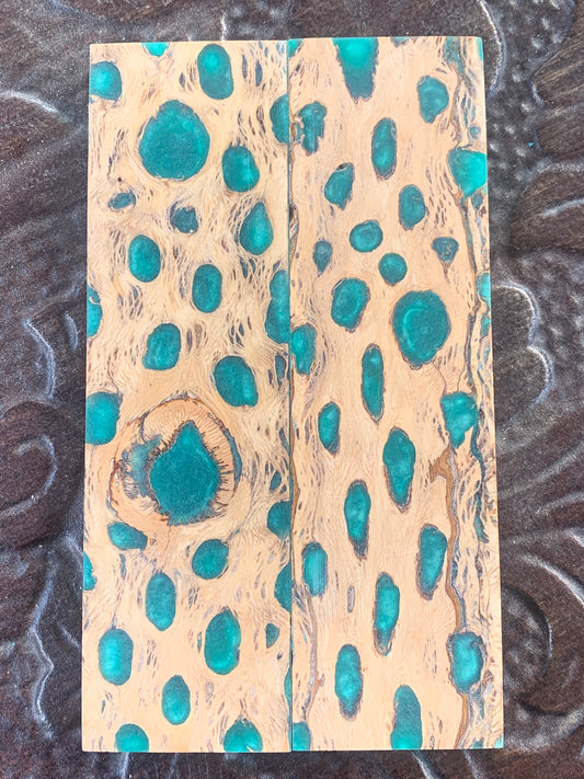 K&G Stabilized Cholla with Green Resin Inlay