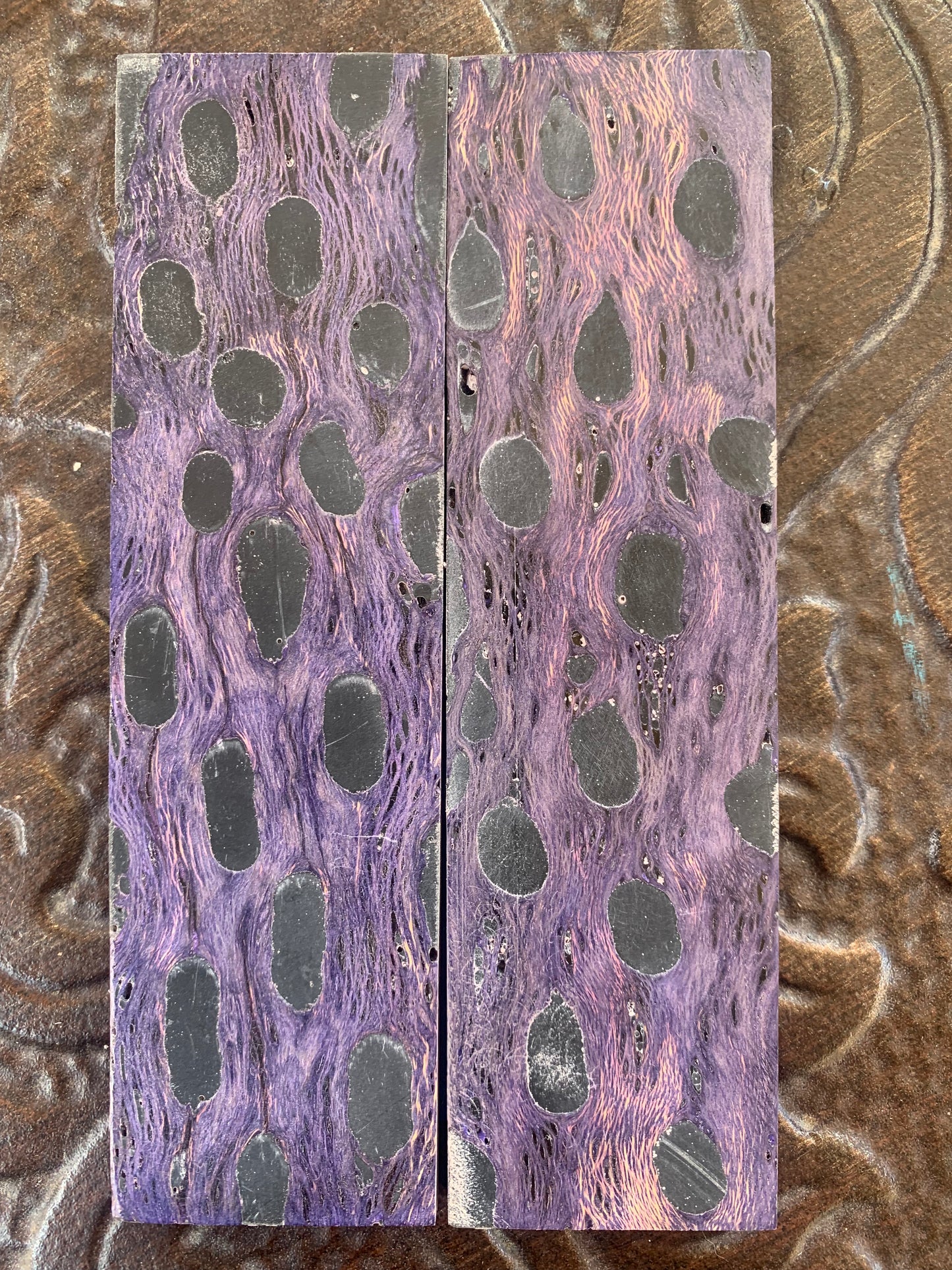 Purple K&G Stabilized Cholla with Black Resin Inlay