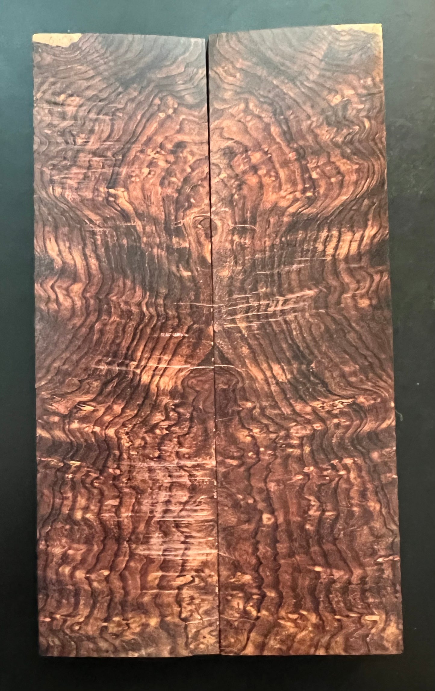 Highly Figured Honduran Rosewood Burl Knife Scales - Book Match