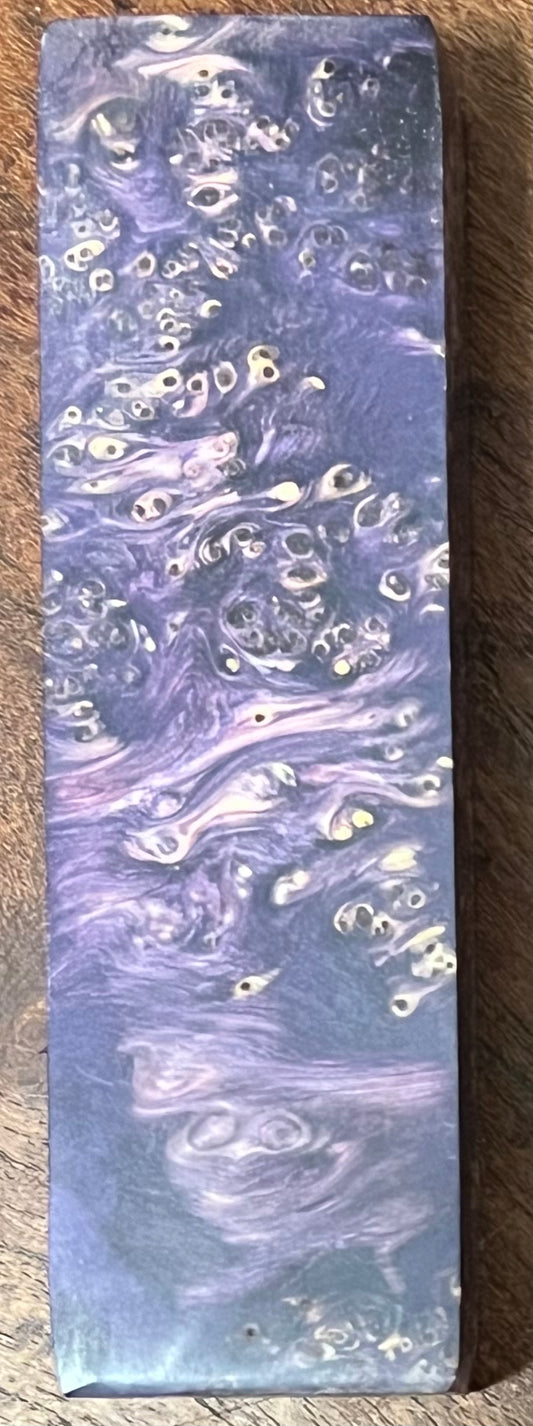 Yellow Cedar Burl - Block - K&G Dyed Purple and Stabilized