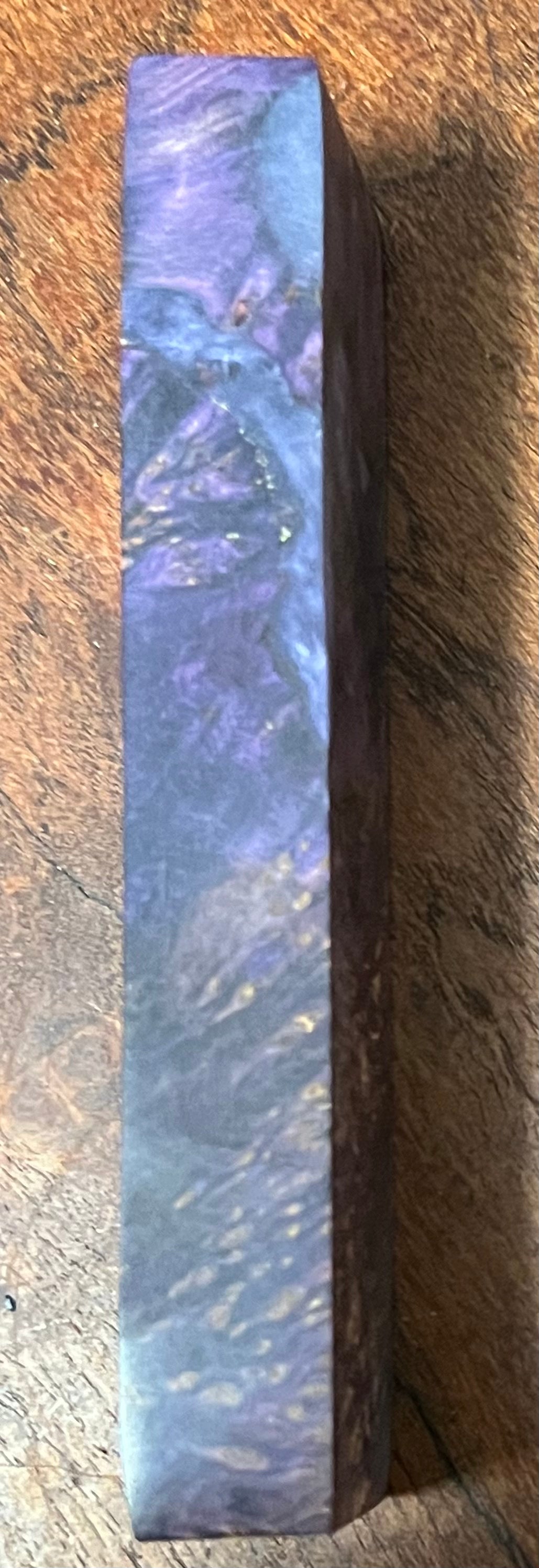 Yellow Cedar Burl - Block - K&G Dyed Purple and Stabilized with Alumilite