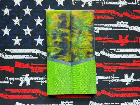 In House Resin w Juma Bolsters and G-10 Spacers - Blue Liners