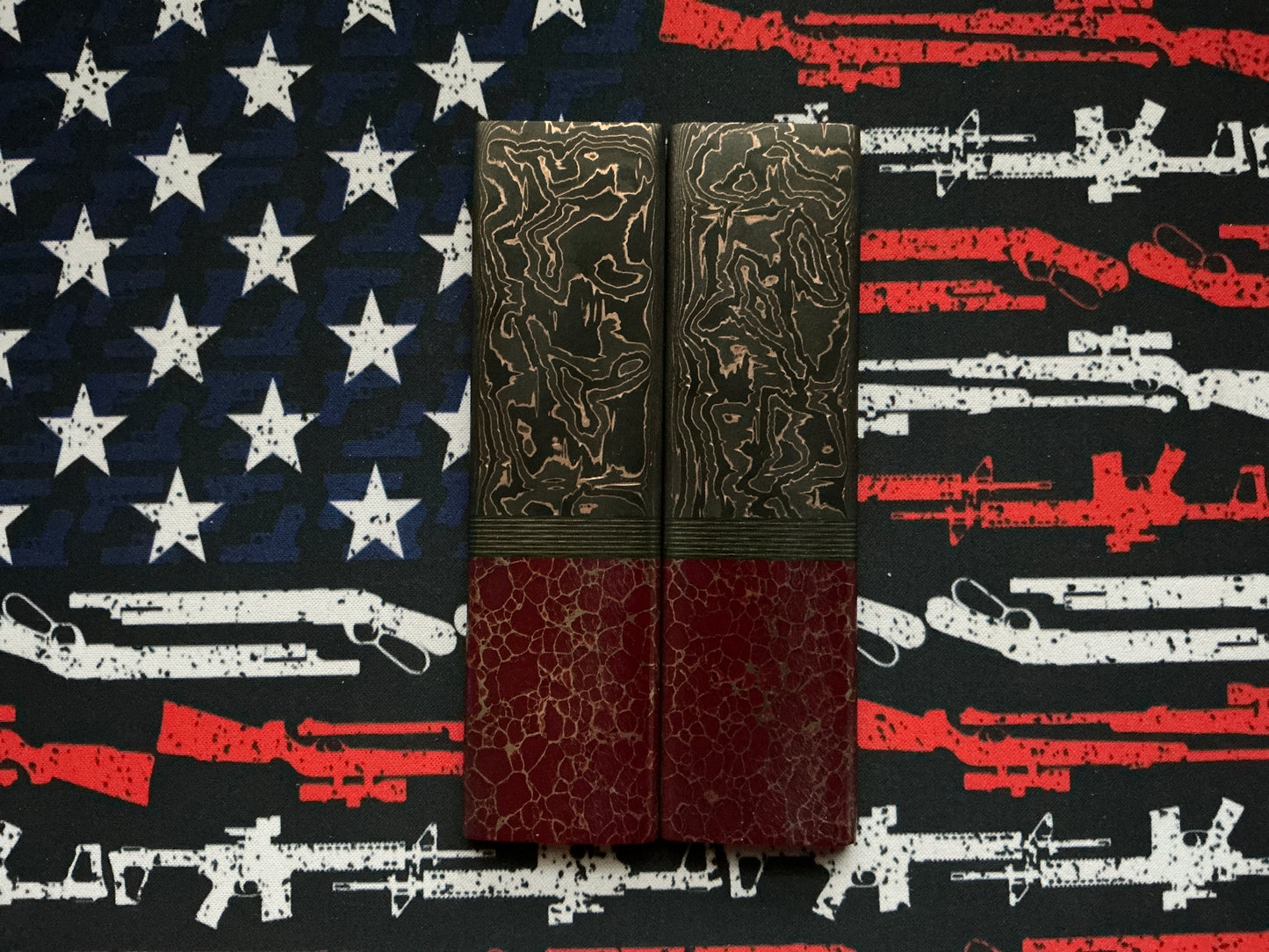 Copper Infused Carbon Fibers w/ Trustone Bolsters & Carbon Fiber Spacers - Dark Purple Liners