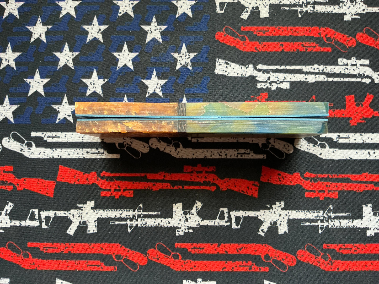 Copper Infused Resin and Gold Leaf w/ Blue Liner