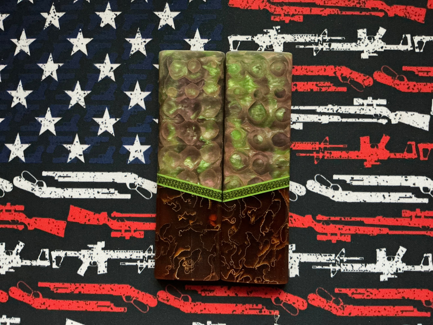 Copper Infused Resin w/ Raffir Bolsters & Carbon Fiber Spacers - Lime Green Liners