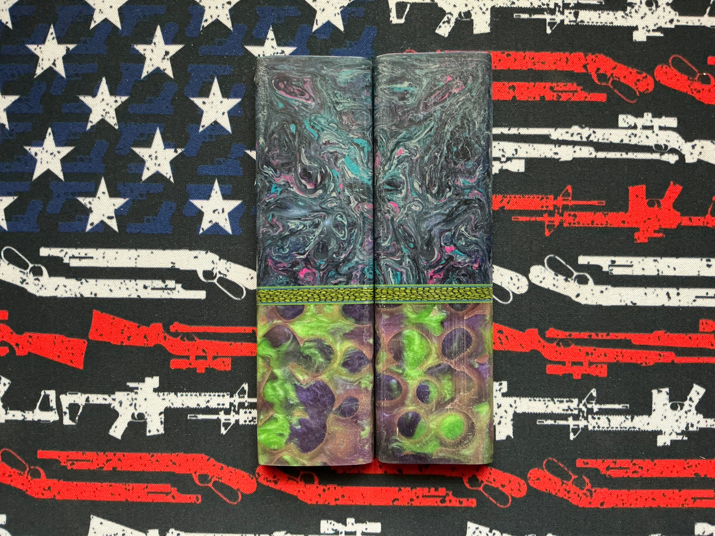 Danks Blanks w/ In House Resin Bolsters & Carbon Fiber Spacers - Lime Green Liners