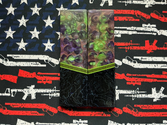 Copper Infused Resin w/ Raffir Bolsters & Carbon Fiber Spacers - Lime Green Liners